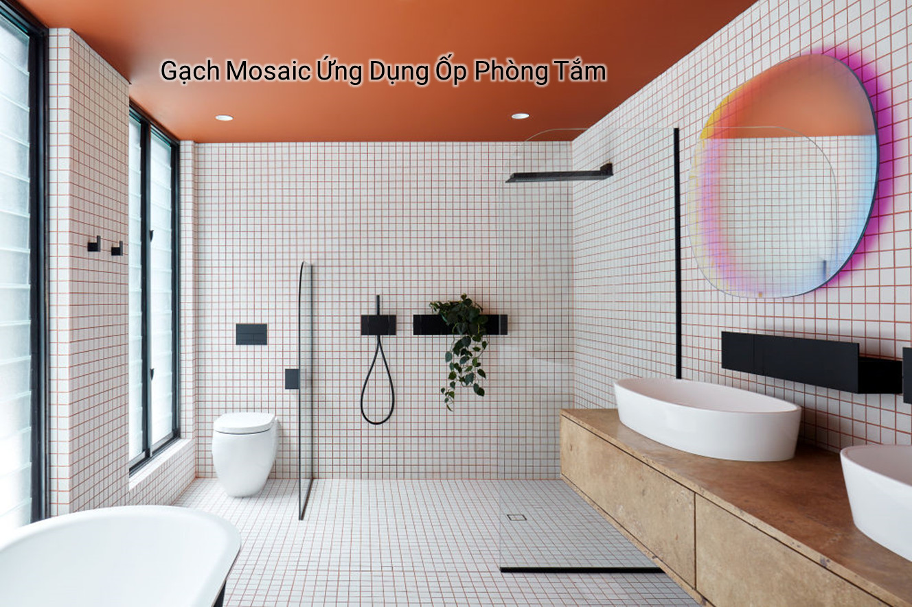 Mẫu gạch mosaic ứng dụng ốp phòng tắm